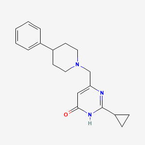 molecular formula C19H23N3O B2354674 2-Cyclopropyl-6-[(4-phenylpiperidino)methyl]-4-pyrimidinol CAS No. 866155-58-0