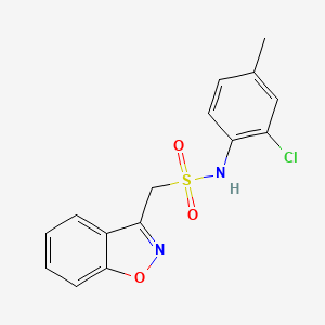 molecular formula C15H13ClN2O3S B2354677 1-(benzo[d]isoxazol-3-yl)-N-(2-chloro-4-methylphenyl)methanesulfonamide CAS No. 1797160-19-0
