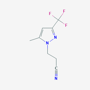 molecular formula C8H8F3N3 B2354678 3-[5-methyl-3-(trifluoromethyl)-1H-pyrazol-1-yl]propanenitrile CAS No. 1006343-68-5