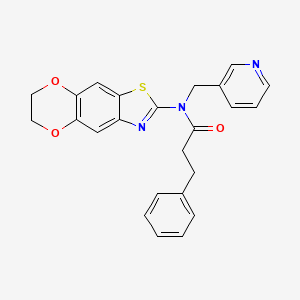 N-(6,7-dihydro-[1,4]dioxino[2',3':4,5]benzo[1,2-d]thiazol-2-yl)-3-phenyl-N-(pyridin-3-ylmethyl)propanamide