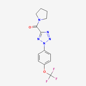 molecular formula C13H12F3N5O2 B2354680 pyrrolidin-1-yl(2-(4-(trifluoromethoxy)phenyl)-2H-tetrazol-5-yl)methanone CAS No. 1396865-30-7