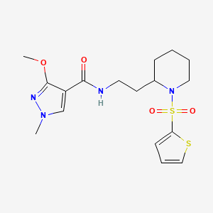 3-methoxy-1-methyl-N-(2-(1-(thiophen-2-ylsulfonyl)piperidin-2-yl)ethyl)-1H-pyrazole-4-carboxamide