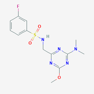 N-((4-(dimethylamino)-6-methoxy-1,3,5-triazin-2-yl)methyl)-3-fluorobenzenesulfonamide