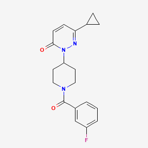 molecular formula C19H20FN3O2 B2354689 6-Cyclopropyl-2-[1-(3-fluorobenzoyl)piperidin-4-yl]pyridazin-3-one CAS No. 2309571-24-0