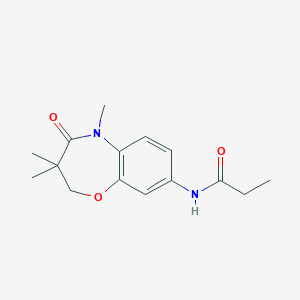 molecular formula C15H20N2O3 B2354695 N-(3,3,5-trimethyl-4-oxo-2,3,4,5-tetrahydrobenzo[b][1,4]oxazepin-8-yl)propionamide CAS No. 921560-96-5