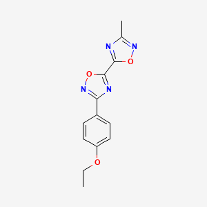 molecular formula C13H12N4O3 B2354701 3-(4-Ethoxyphenyl)-3'-methyl-5,5'-bi-1,2,4-oxadiazole CAS No. 1775344-55-2