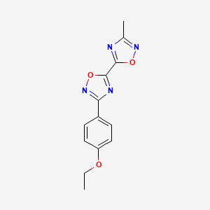 molecular formula C13H12N4O3 B2354701 3-(4-Ethoxyphenyl)-5-(3-methyl-1,2,4-oxadiazol-5-YL)-1,2,4-oxadiazole CAS No. 1775344-55-2