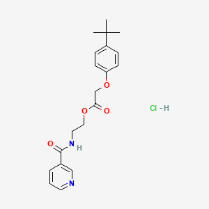 molecular formula C20H25ClN2O4 B2354703 2-(烟酰胺基)乙基2-(4-(叔丁基)苯氧基)乙酸盐盐酸盐 CAS No. 474262-18-5
