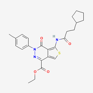 Ethyl 5-(3-cyclopentylpropanamido)-4-oxo-3-(p-tolyl)-3,4-dihydrothieno[3,4-d]pyridazine-1-carboxylate