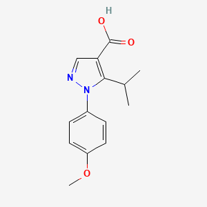 molecular formula C14H16N2O3 B2354705 1-(4-甲氧基苯基)-5-丙-2-基吡唑-4-甲酸 CAS No. 1003750-09-1