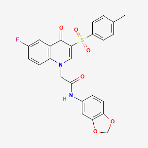 N-(benzo[d][1,3]dioxol-5-yl)-2-(6-fluoro-4-oxo-3-tosylquinolin-1(4H)-yl)acetamide