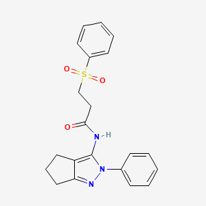 N-(2-phenyl-2,4,5,6-tetrahydrocyclopenta[c]pyrazol-3-yl)-3-(phenylsulfonyl)propanamide