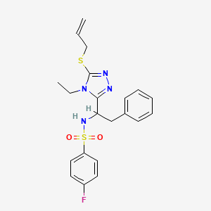 N-{1-[5-(allylsulfanyl)-4-ethyl-4H-1,2,4-triazol-3-yl]-2-phenylethyl}-4-fluorobenzenesulfonamide
