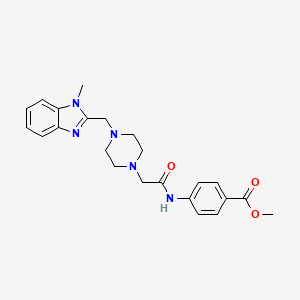 methyl 4-(2-(4-((1-methyl-1H-benzo[d]imidazol-2-yl)methyl)piperazin-1-yl)acetamido)benzoate