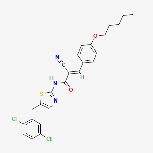 (E)-2-cyano-N-[5-[(2,5-dichlorophenyl)methyl]-1,3-thiazol-2-yl]-3-(4-pentoxyphenyl)prop-2-enamide