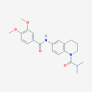 molecular formula C22H26N2O4 B2354736 N-(1-异丁酰-1,2,3,4-四氢喹啉-6-基)-3,4-二甲氧基苯甲酰胺 CAS No. 941986-46-5