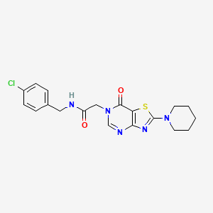 molecular formula C19H20ClN5O2S B2354745 N-(4-氯苄基)-2-[7-氧代-2-(哌啶-1-基)[1,3]噻唑并[4,5-d]嘧啶-6(7H)-基]乙酰胺 CAS No. 1223933-57-0