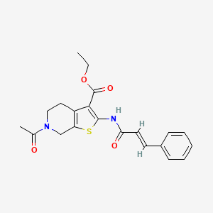 molecular formula C21H22N2O4S B2354749 6-乙酰基-2-肉桂酰胺基-4,5,6,7-四氢噻吩并[2,3-c]吡啶-3-羧酸乙酯 CAS No. 864857-97-6