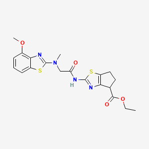 ethyl 2-(2-((4-methoxybenzo[d]thiazol-2-yl)(methyl)amino)acetamido)-5,6-dihydro-4H-cyclopenta[d]thiazole-4-carboxylate