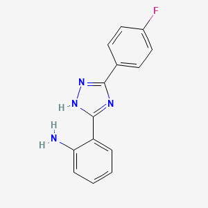 molecular formula C14H11FN4 B2354779 2-[5-(4-氟苯基)-4H-1,2,4-三唑-3-基]苯胺 CAS No. 104615-61-4