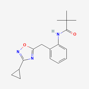 N-(2-((3-cyclopropyl-1,2,4-oxadiazol-5-yl)methyl)phenyl)pivalamide