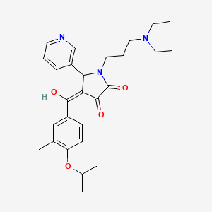 (4E)-1-[3-(diethylamino)propyl]-4-[hydroxy-(3-methyl-4-propan-2-yloxyphenyl)methylidene]-5-pyridin-3-ylpyrrolidine-2,3-dione