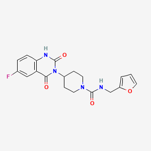 molecular formula C19H19FN4O4 B2354805 4-(6-fluoro-2,4-dioxo-1,2-dihydroquinazolin-3(4H)-yl)-N-(furan-2-ylmethyl)piperidine-1-carboxamide CAS No. 1904019-98-2