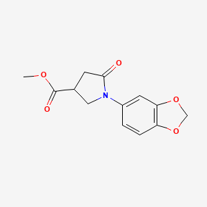 molecular formula C13H13NO5 B2354810 Methyl 1-(1,3-benzodioxol-5-yl)-5-oxopyrrolidine-3-carboxylate CAS No. 133748-07-9