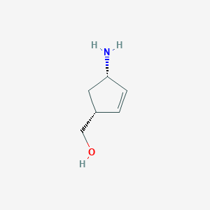 molecular formula C6H11NO B2354812 [(1R,4S)-4-Aminocyclopent-2-en-1-yl]methanol CAS No. 122624-72-0; 136522-35-5