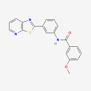 molecular formula C20H15N3O2S B2354815 3-methoxy-N-(3-(thiazolo[5,4-b]pyridin-2-yl)phenyl)benzamide CAS No. 863589-52-0