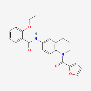 molecular formula C23H22N2O4 B2354821 2-ethoxy-N-[1-(2-furoyl)-1,2,3,4-tetrahydroquinolin-6-yl]benzamide CAS No. 1005298-35-0