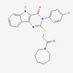 2-((2-(azepan-1-yl)-2-oxoethyl)thio)-3-(4-fluorophenyl)-3H-pyrimido[5,4-b]indol-4(5H)-one
