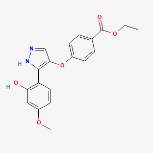 molecular formula C19H18N2O5 B2354823 ethyl 4-((3-(2-hydroxy-4-methoxyphenyl)-1H-pyrazol-4-yl)oxy)benzoate CAS No. 1010869-14-3