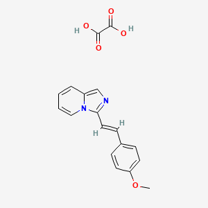 molecular formula C18H16N2O5 B2354825 (E)-3-(4-methoxystyryl)imidazo[1,5-a]pyridine oxalate CAS No. 473562-48-0