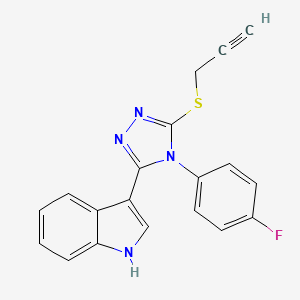 molecular formula C19H13FN4S B2354835 3-(4-(4-氟苯基)-5-(丙-2-炔-1-基硫代)-4H-1,2,4-三唑-3-基)-1H-吲哚 CAS No. 852167-59-0