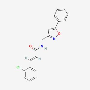 molecular formula C19H15ClN2O2 B2354837 (E)-3-(2-氯苯基)-N-((5-苯基异噁唑-3-基)甲基)丙烯酰胺 CAS No. 1211946-88-1