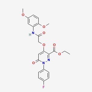 Ethyl 4-(2-((2,5-dimethoxyphenyl)amino)-2-oxoethoxy)-1-(4-fluorophenyl)-6-oxo-1,6-dihydropyridazine-3-carboxylate