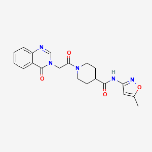 molecular formula C20H21N5O4 B2354843 N-(5-甲基异恶唑-3-基)-1-(2-(4-氧代喹唑啉-3(4H)-基)乙酰)哌啶-4-甲酰胺 CAS No. 1226427-50-4