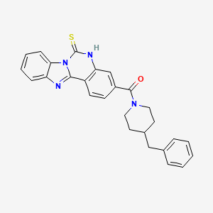 molecular formula C27H24N4OS B2354847 3-[(4-benzylpiperidin-1-yl)carbonyl]benzimidazo[1,2-c]quinazoline-6(5H)-thione CAS No. 443671-09-8