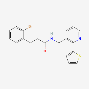 molecular formula C19H17BrN2OS B2354848 3-(2-溴苯基)-N-((2-(噻吩-2-基)吡啶-3-基)甲基)丙酰胺 CAS No. 2034450-81-0