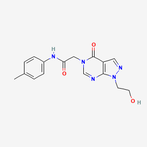 2-[1-(2-hydroxyethyl)-4-oxopyrazolo[3,4-d]pyrimidin-5-yl]-N-(4-methylphenyl)acetamide