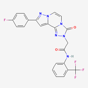2-(9-(4-fluorophenyl)-3-oxopyrazolo[1,5-a][1,2,4]triazolo[3,4-c]pyrazin-2(3H)-yl)-N-(2-(trifluoromethyl)phenyl)acetamide