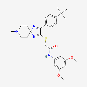 2-((3-(4-(tert-butyl)phenyl)-8-methyl-1,4,8-triazaspiro[4.5]deca-1,3-dien-2-yl)thio)-N-(3,5-dimethoxyphenyl)acetamide