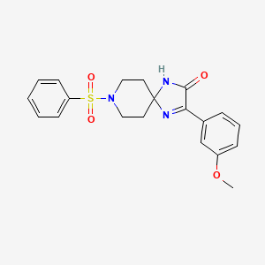 molecular formula C20H21N3O4S B2354866 3-(3-Methoxyphenyl)-8-(phenylsulfonyl)-1,4,8-triazaspiro[4.5]dec-3-en-2-one CAS No. 1358758-91-4