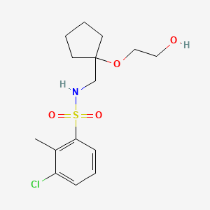 molecular formula C15H22ClNO4S B2354868 3-chloro-N-((1-(2-hydroxyethoxy)cyclopentyl)methyl)-2-methylbenzenesulfonamide CAS No. 2176070-14-5