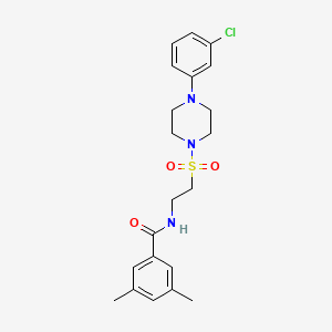 N-(2-((4-(3-chlorophenyl)piperazin-1-yl)sulfonyl)ethyl)-3,5-dimethylbenzamide