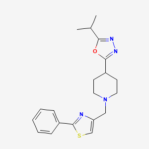 2-Isopropyl-5-(1-((2-phenylthiazol-4-yl)methyl)piperidin-4-yl)-1,3,4-oxadiazole