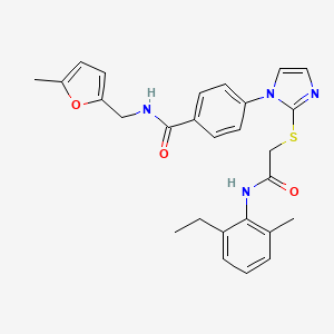 4-(2-((2-((2-ethyl-6-methylphenyl)amino)-2-oxoethyl)thio)-1H-imidazol-1-yl)-N-((5-methylfuran-2-yl)methyl)benzamide