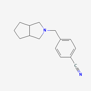 molecular formula C15H18N2 B2354878 4-(3,3a,4,5,6,6a-Hexahydro-1H-cyclopenta[c]pyrrol-2-ylmethyl)benzonitrile CAS No. 1557129-05-1