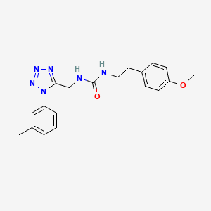 molecular formula C20H24N6O2 B2354885 1-((1-(3,4-dimethylphenyl)-1H-tetrazol-5-yl)methyl)-3-(4-methoxyphenethyl)urea CAS No. 941875-48-5